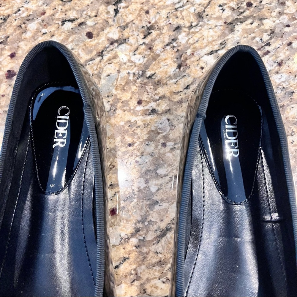 Cider Womens 39 Faux Patent Leather Bow Decor Square Toe Ballet Mary Jane Flats - Picture 13 of 15
